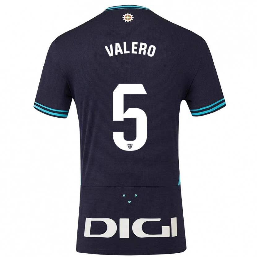 Danxen Mænd Maite Valero Elía #5 Navy Himmelblå Udebane Spillertrøjer 2025/26 Trøje T-Shirt