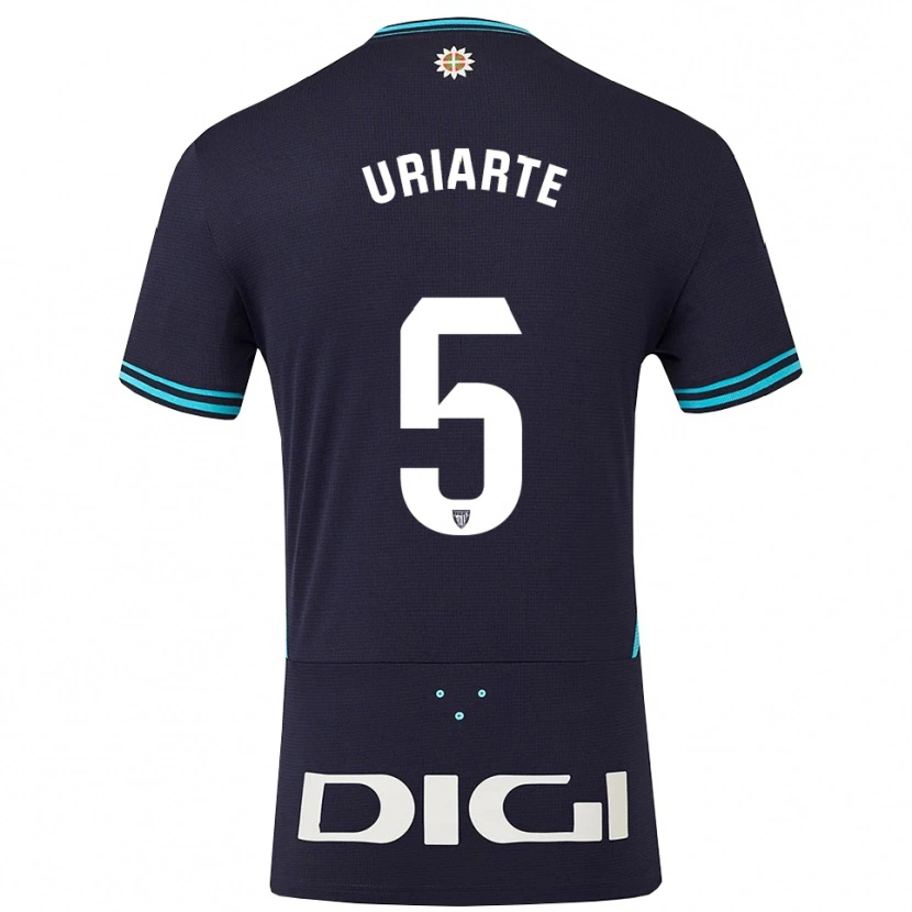 Danxen Mænd Naroa Uriarte Urazurrutia #5 Navy Himmelblå Udebane Spillertrøjer 2025/26 Trøje T-Shirt