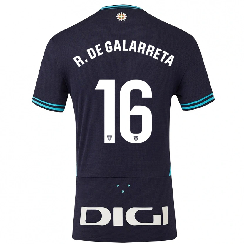 Danxen Mænd Iñigo Ruiz De Galarreta #16 Navy Himmelblå Udebane Spillertrøjer 2025/26 Trøje T-Shirt