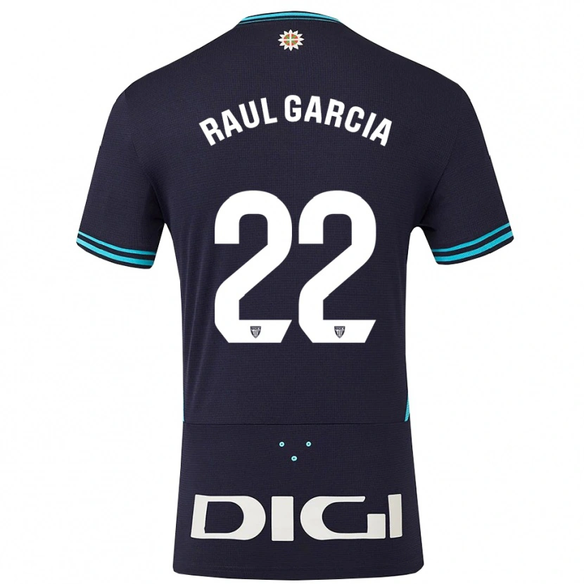 Danxen Mænd Raul Garcia #22 Navy Himmelblå Udebane Spillertrøjer 2025/26 Trøje T-Shirt