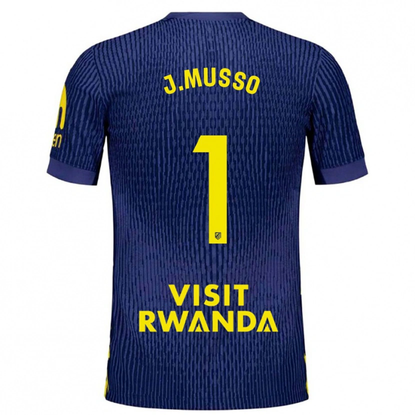 Danxen Mænd Juan Musso #1 Navy Gul Udebane Spillertrøjer 2025/26 Trøje T-Shirt