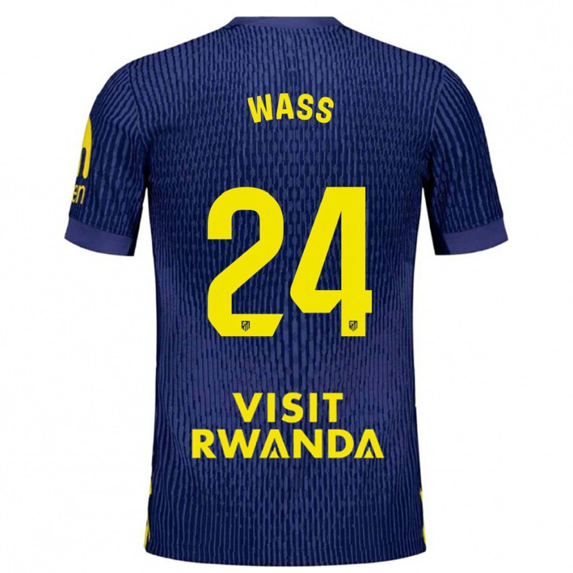 Danxen Mænd Daniel Wass #24 Navy Gul Udebane Spillertrøjer 2025/26 Trøje T-Shirt