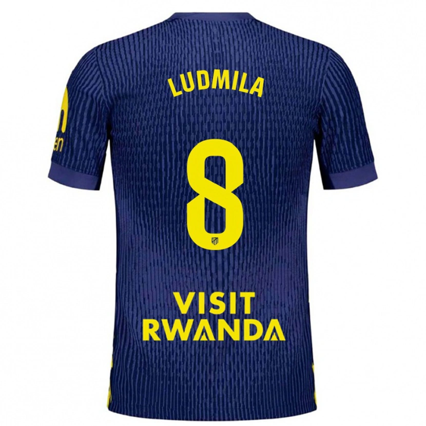 Danxen Mænd Ludmila #8 Navy Gul Udebane Spillertrøjer 2025/26 Trøje T-Shirt