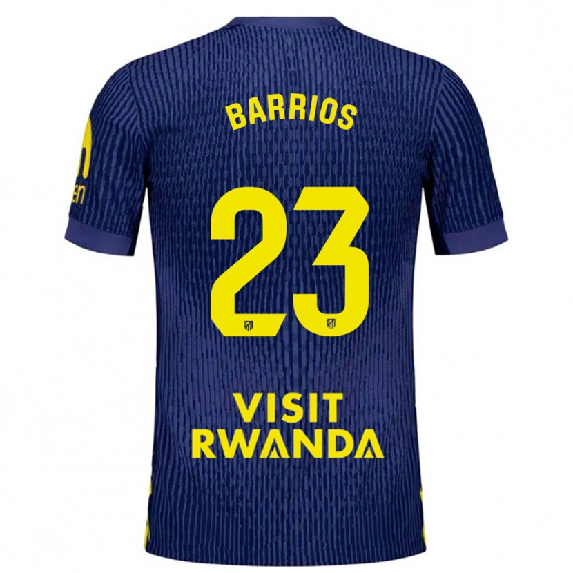 Danxen Mænd Jesus Barrios #23 Navy Gul Udebane Spillertrøjer 2025/26 Trøje T-Shirt