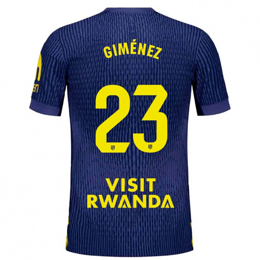 Danxen Mænd Carlos Giménez #23 Navy Gul Udebane Spillertrøjer 2025/26 Trøje T-Shirt