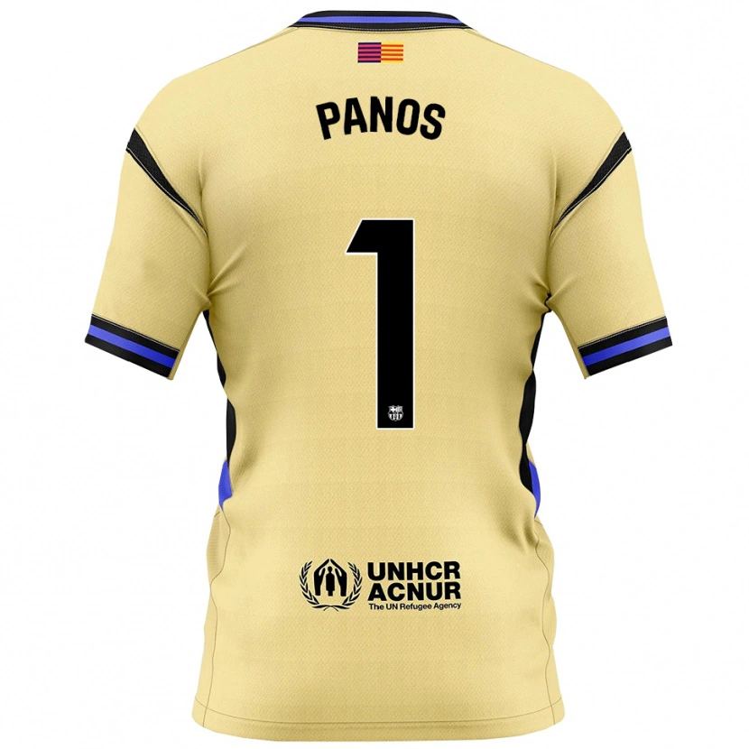 Danxen Mænd Sandra Panos #1 Gul Sort Udebane Spillertrøjer 2025/26 Trøje T-Shirt
