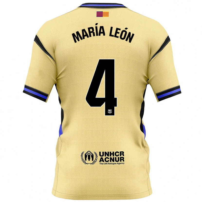 Danxen Mænd María Pilar León #4 Gul Sort Udebane Spillertrøjer 2025/26 Trøje T-Shirt