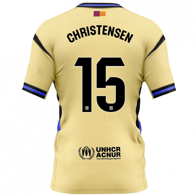 Danxen Mænd Andreas Christensen #15 Gul Sort Udebane Spillertrøjer 2025/26 Trøje T-Shirt