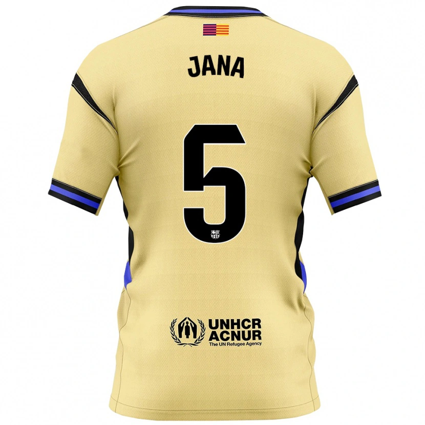 Danxen Mænd Jana Fernández #5 Gul Sort Udebane Spillertrøjer 2025/26 Trøje T-Shirt