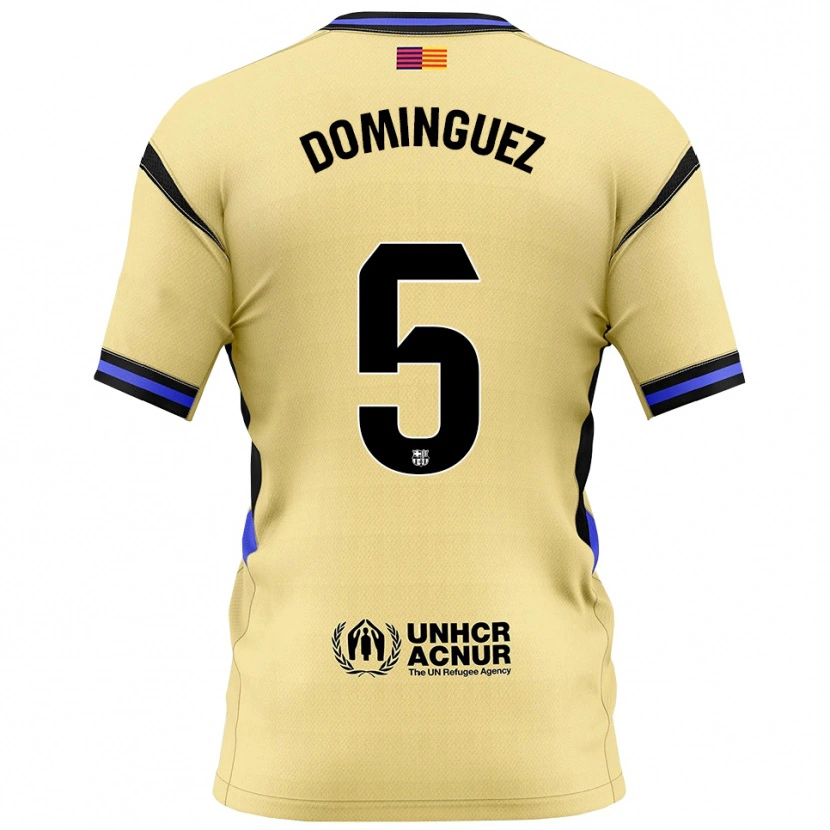 Danxen Mænd Sergi Dominguez #5 Gul Sort Udebane Spillertrøjer 2025/26 Trøje T-Shirt