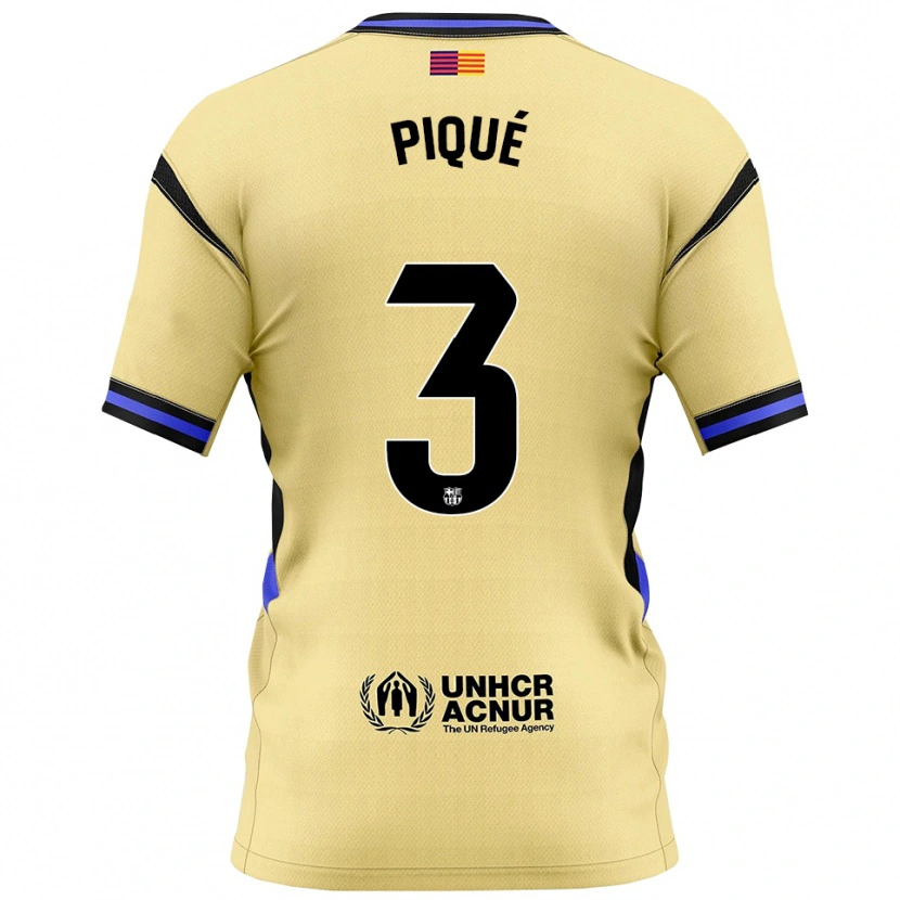 Danxen Mænd Gerard Pique #3 Gul Sort Udebane Spillertrøjer 2025/26 Trøje T-Shirt