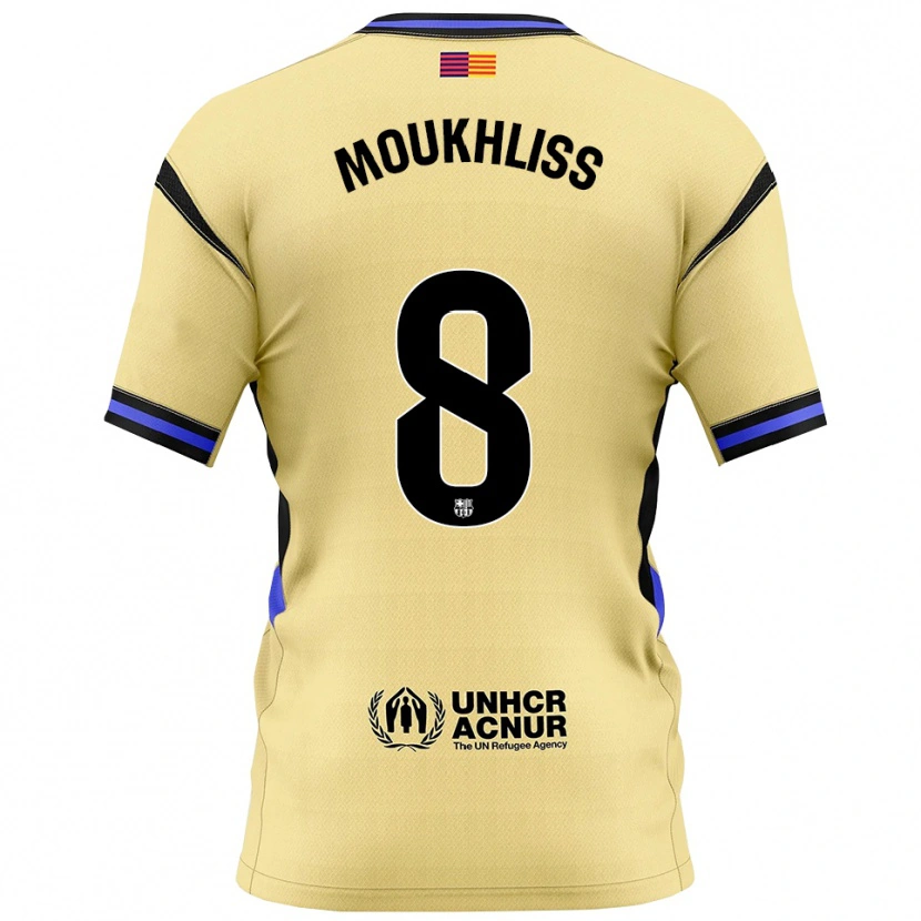 Danxen Mænd Moha Moukhliss #8 Gul Sort Udebane Spillertrøjer 2025/26 Trøje T-Shirt