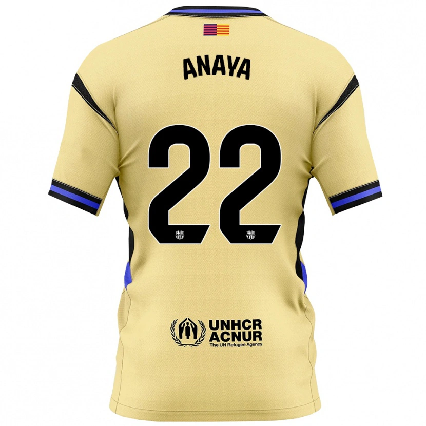 Danxen Mænd Joan Anaya #22 Gul Sort Udebane Spillertrøjer 2025/26 Trøje T-Shirt