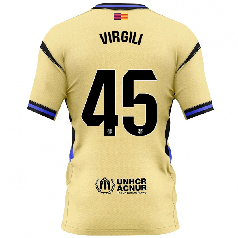 Danxen Mænd Jan Virgili #45 Gul Sort Udebane Spillertrøjer 2025/26 Trøje T-Shirt