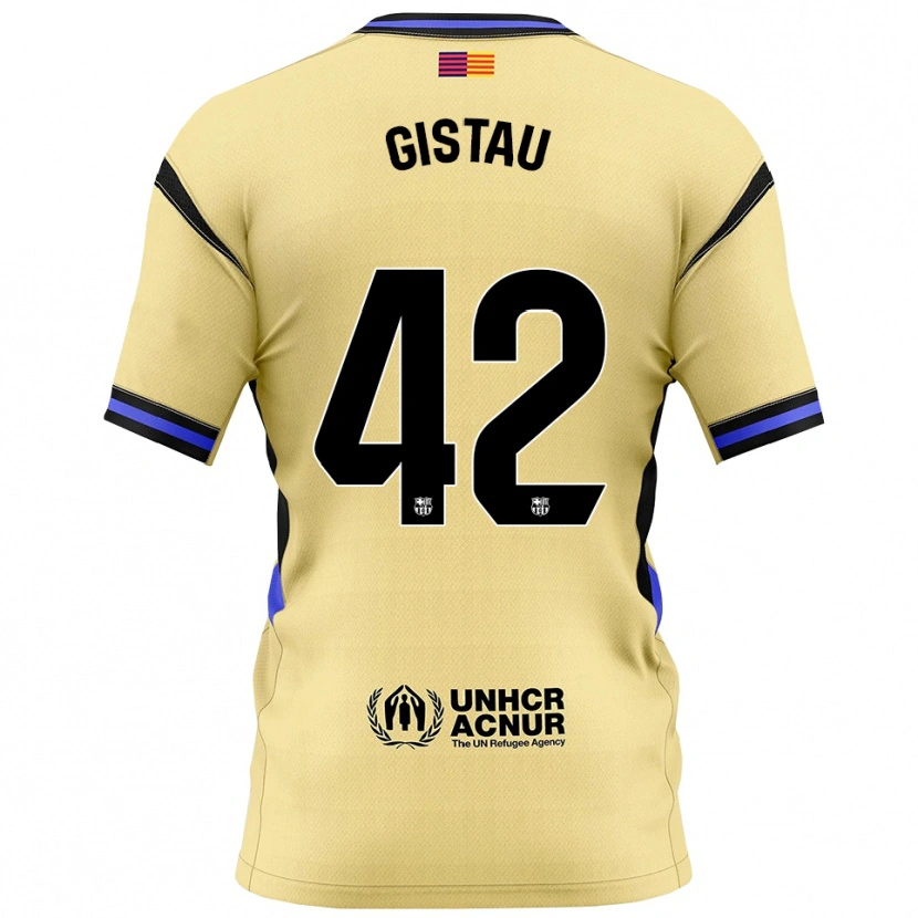 Danxen Mænd Òscar Gistau #42 Gul Sort Udebane Spillertrøjer 2025/26 Trøje T-Shirt