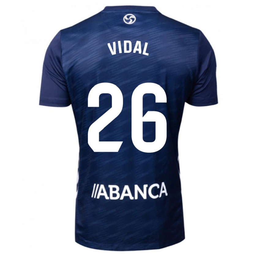 Danxen Mænd Marc Vidal #26 Navy Hvid Udebane Spillertrøjer 2025/26 Trøje T-Shirt