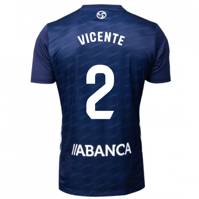 Danxen Mænd Vicente #2 Navy Hvid Udebane Spillertrøjer 2025/26 Trøje T-Shirt