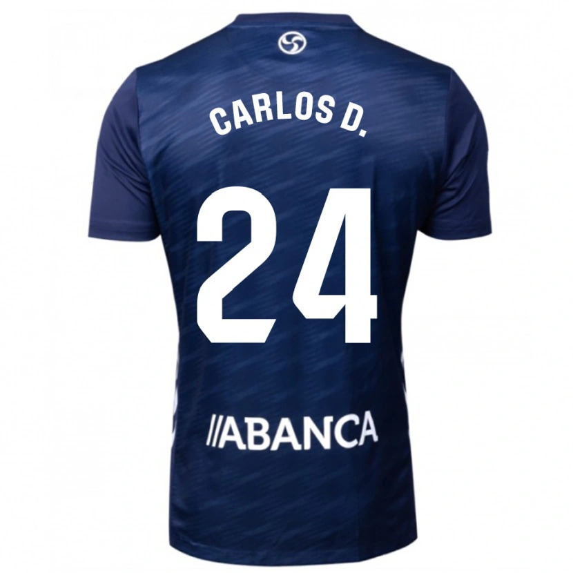 Danxen Mænd Carlos Domínguez #24 Navy Hvid Udebane Spillertrøjer 2025/26 Trøje T-Shirt