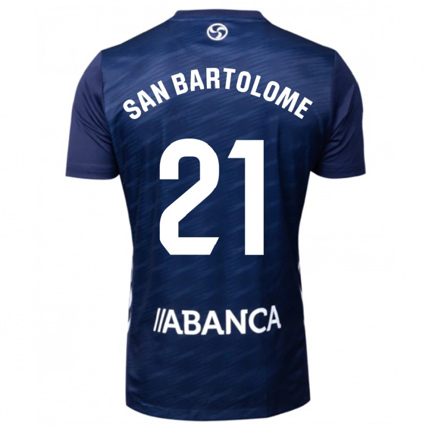 Danxen Mænd Victor San Bartolome #21 Navy Hvid Udebane Spillertrøjer 2025/26 Trøje T-Shirt