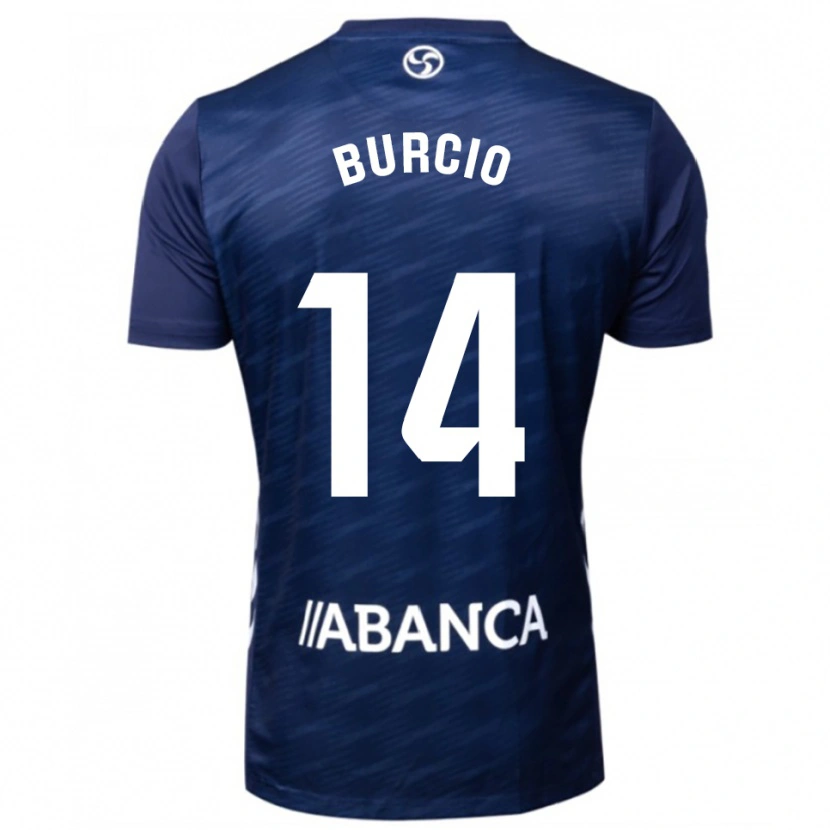 Danxen Mænd Hugo Burcio #14 Navy Hvid Udebane Spillertrøjer 2025/26 Trøje T-Shirt