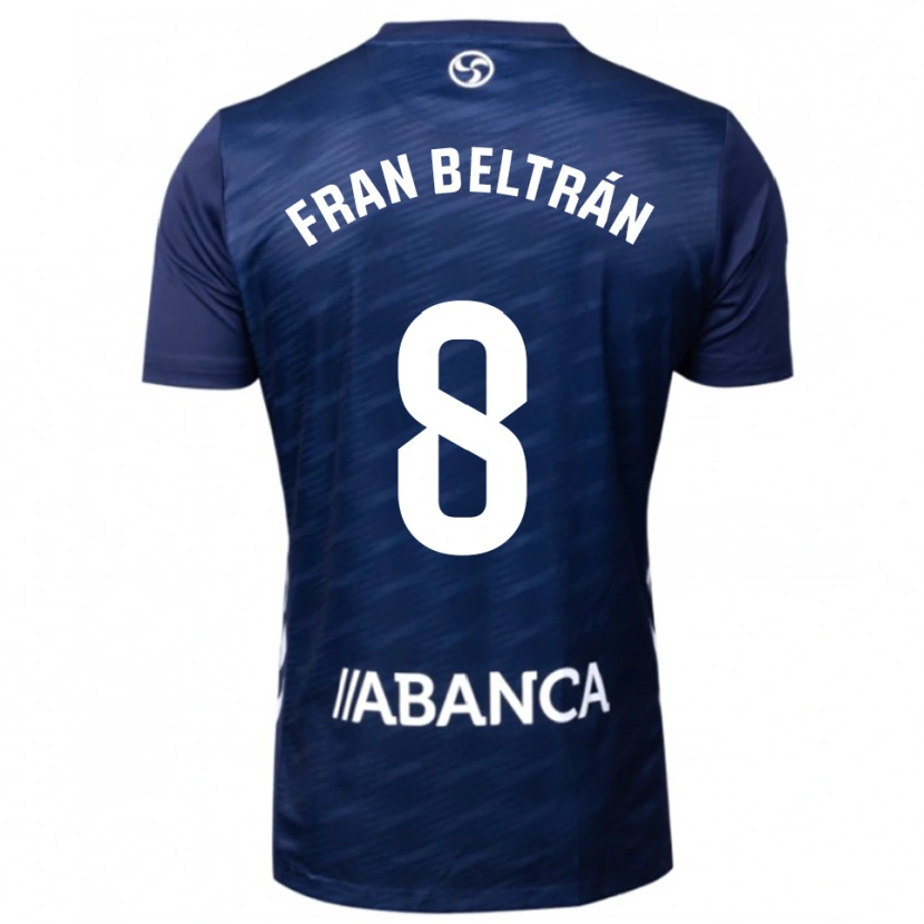 Danxen Mænd Fran Beltrán #8 Navy Hvid Udebane Spillertrøjer 2025/26 Trøje T-Shirt