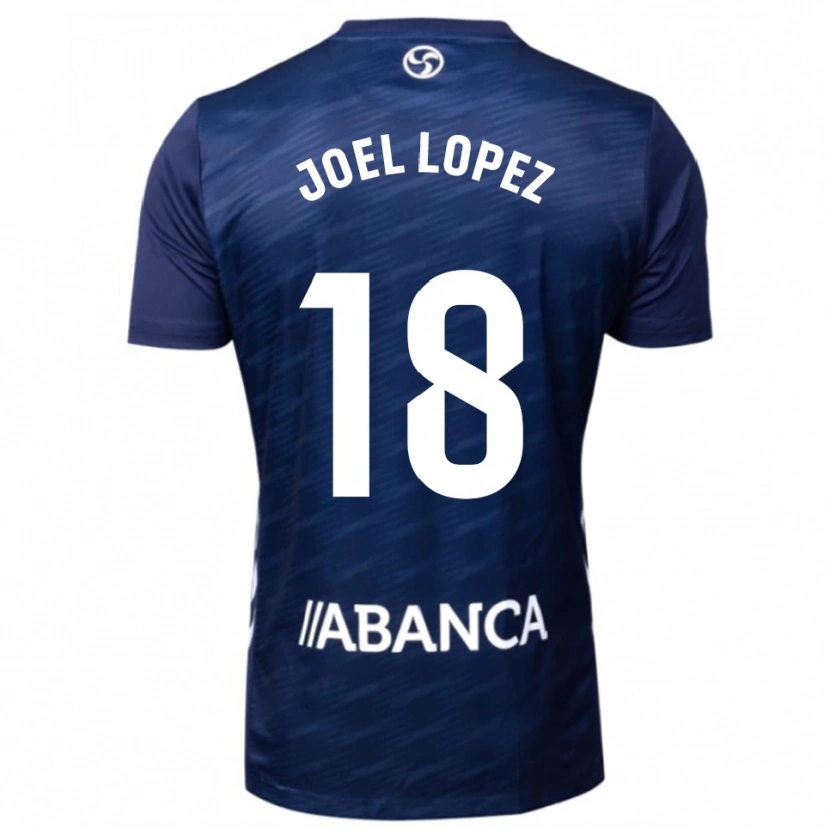Danxen Mænd Joel López #18 Navy Hvid Udebane Spillertrøjer 2025/26 Trøje T-Shirt