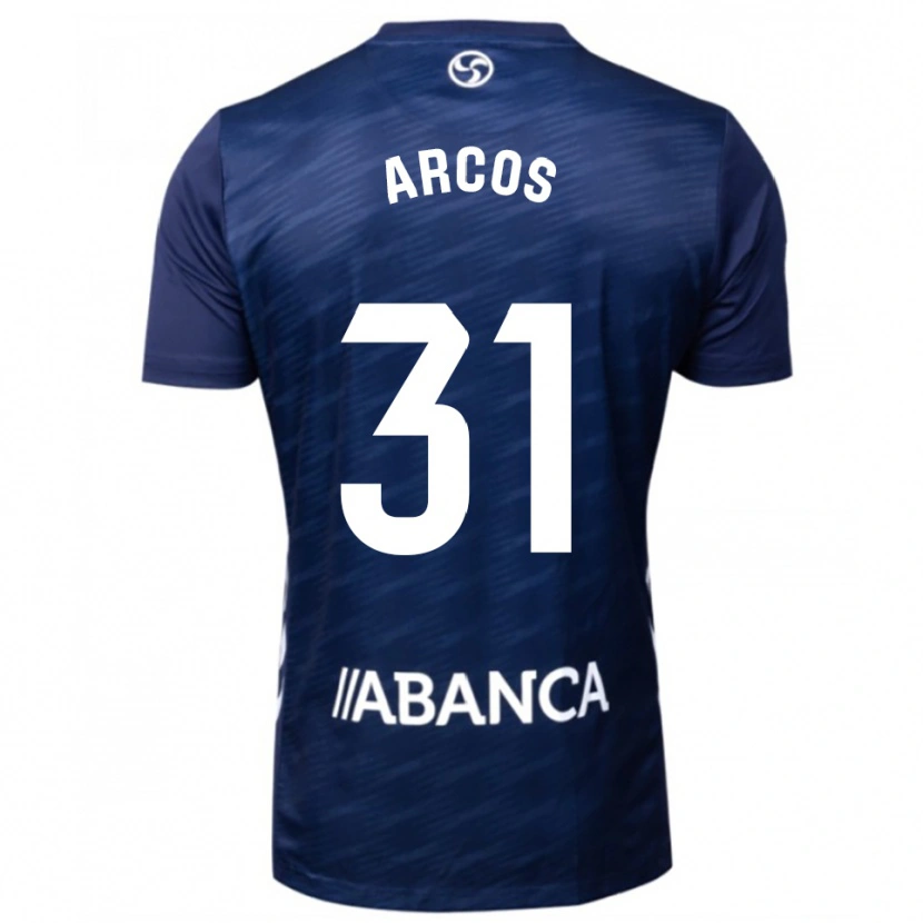 Danxen Mænd Ángel Arcos #31 Navy Hvid Udebane Spillertrøjer 2025/26 Trøje T-Shirt