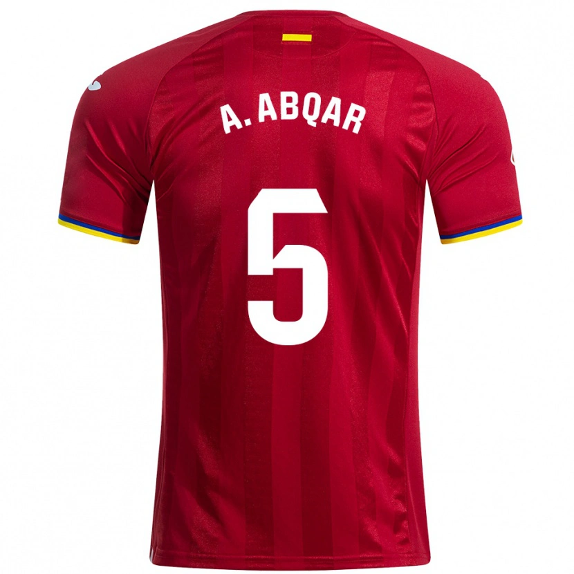 Danxen Mænd Abdel Abqar #5 Rød Gul Blå Udebane Spillertrøjer 2025/26 Trøje T-Shirt