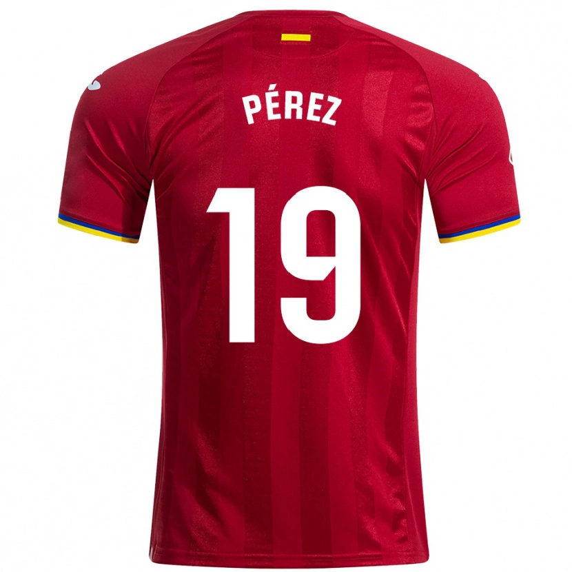 Danxen Mænd Joselu Pérez #19 Rød Gul Blå Udebane Spillertrøjer 2025/26 Trøje T-Shirt