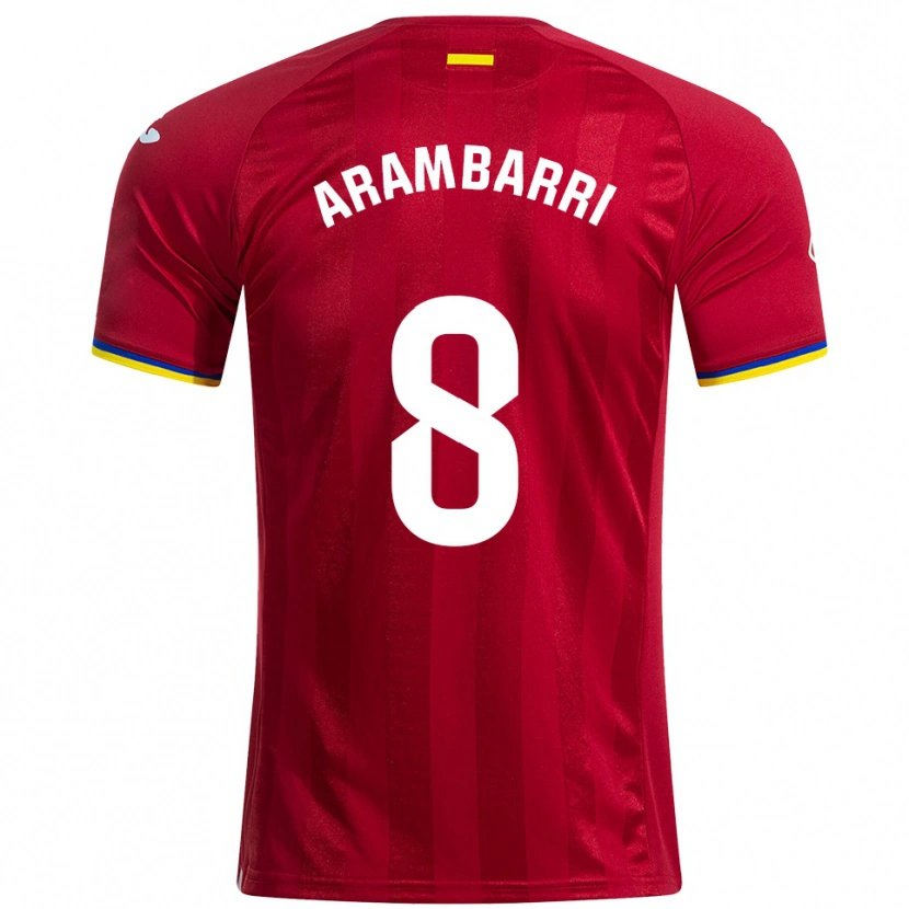 Danxen Mænd Mauro Arambarri #8 Rød Gul Blå Udebane Spillertrøjer 2025/26 Trøje T-Shirt