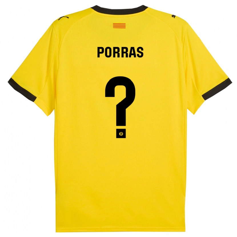 Danxen Mænd Hugo Porras #0 Gul Sort Udebane Spillertrøjer 2025/26 Trøje T-Shirt