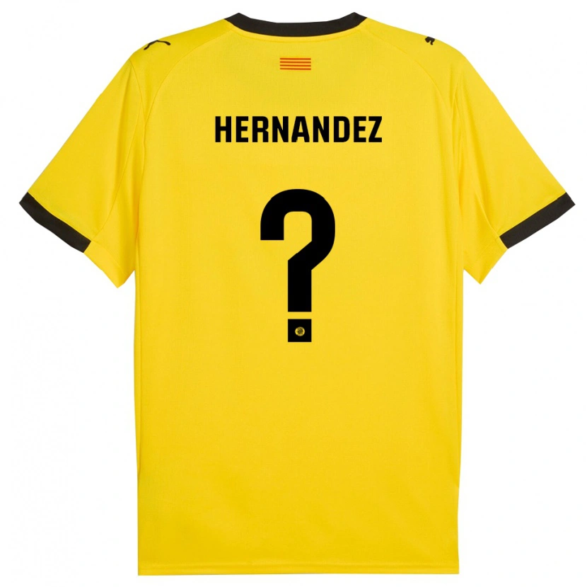 Danxen Mænd Guillem Hernández #0 Gul Sort Udebane Spillertrøjer 2025/26 Trøje T-Shirt