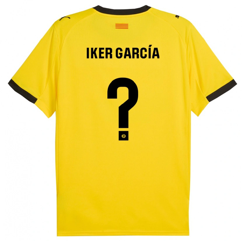 Danxen Mænd Iker García #0 Gul Sort Udebane Spillertrøjer 2025/26 Trøje T-Shirt