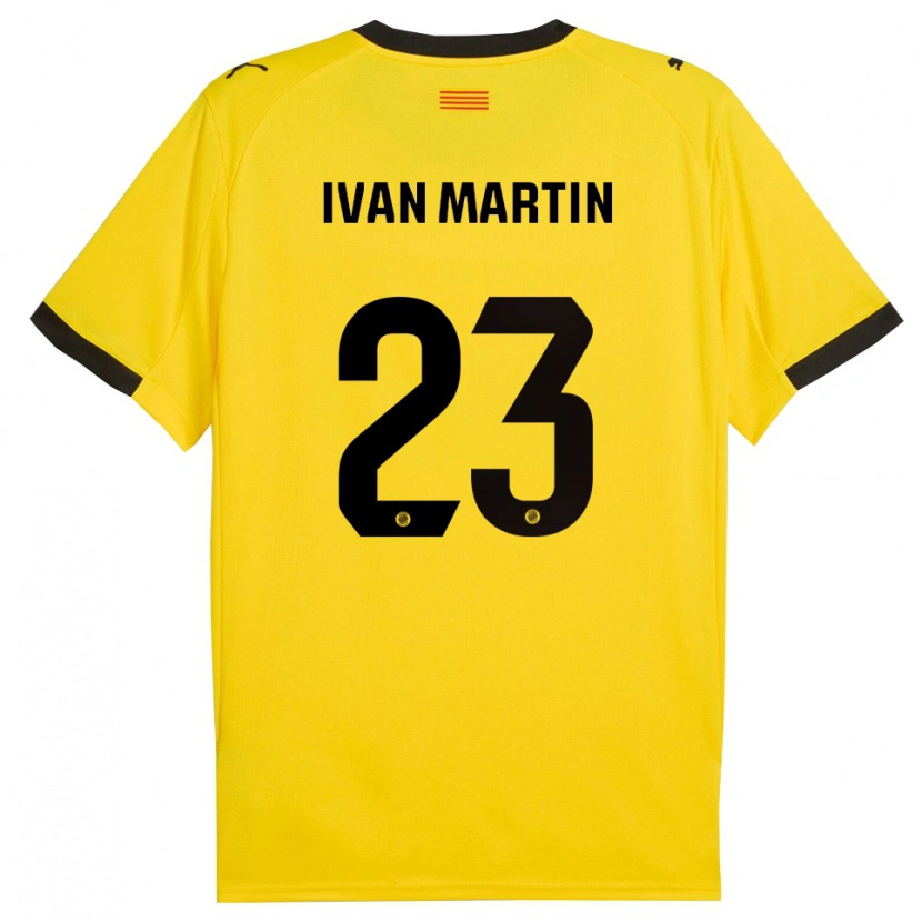 Danxen Mænd Iván Martín #23 Gul Sort Udebane Spillertrøjer 2025/26 Trøje T-Shirt