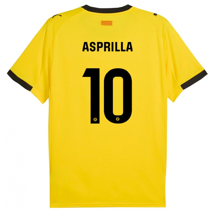 Danxen Mænd Yáser Asprilla #10 Gul Sort Udebane Spillertrøjer 2025/26 Trøje T-Shirt