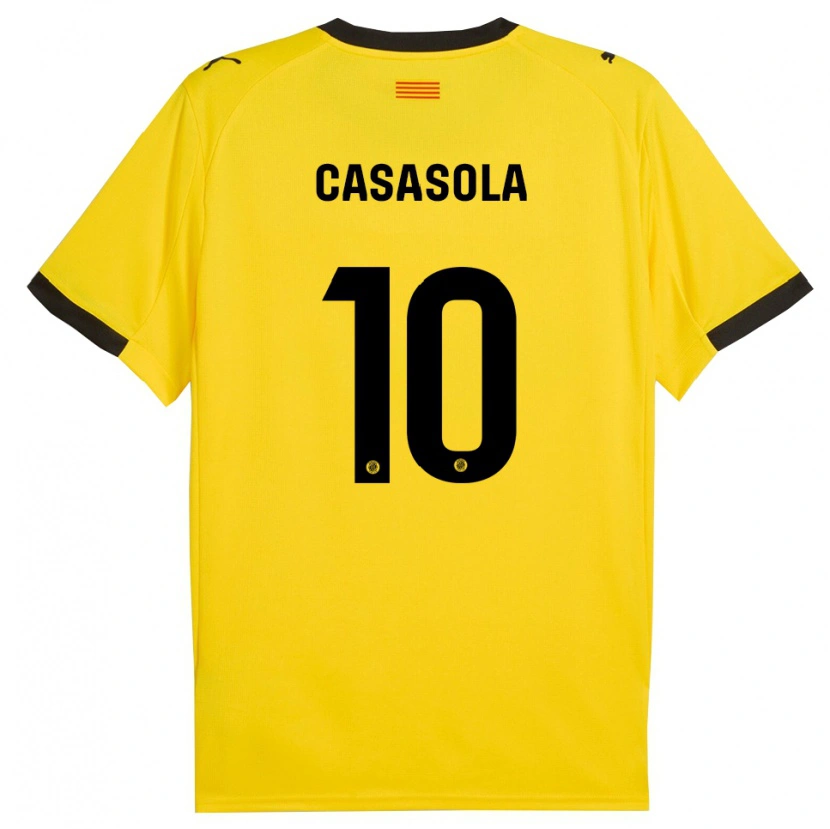 Danxen Mænd Derek Casasola #10 Gul Sort Udebane Spillertrøjer 2025/26 Trøje T-Shirt