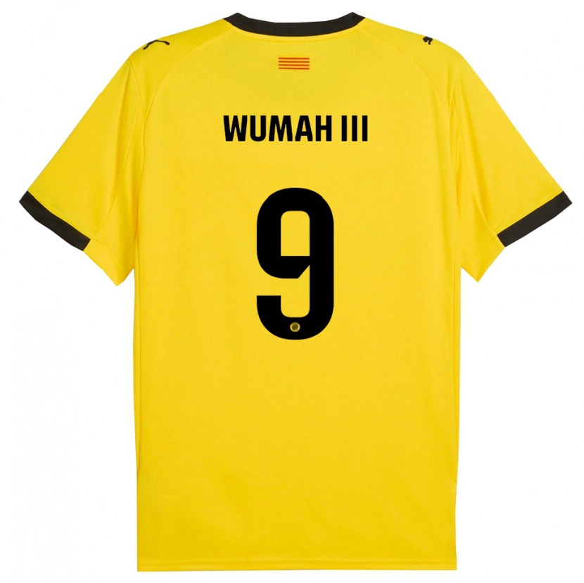 Danxen Mænd Edward Wumah Iii #9 Gul Sort Udebane Spillertrøjer 2025/26 Trøje T-Shirt