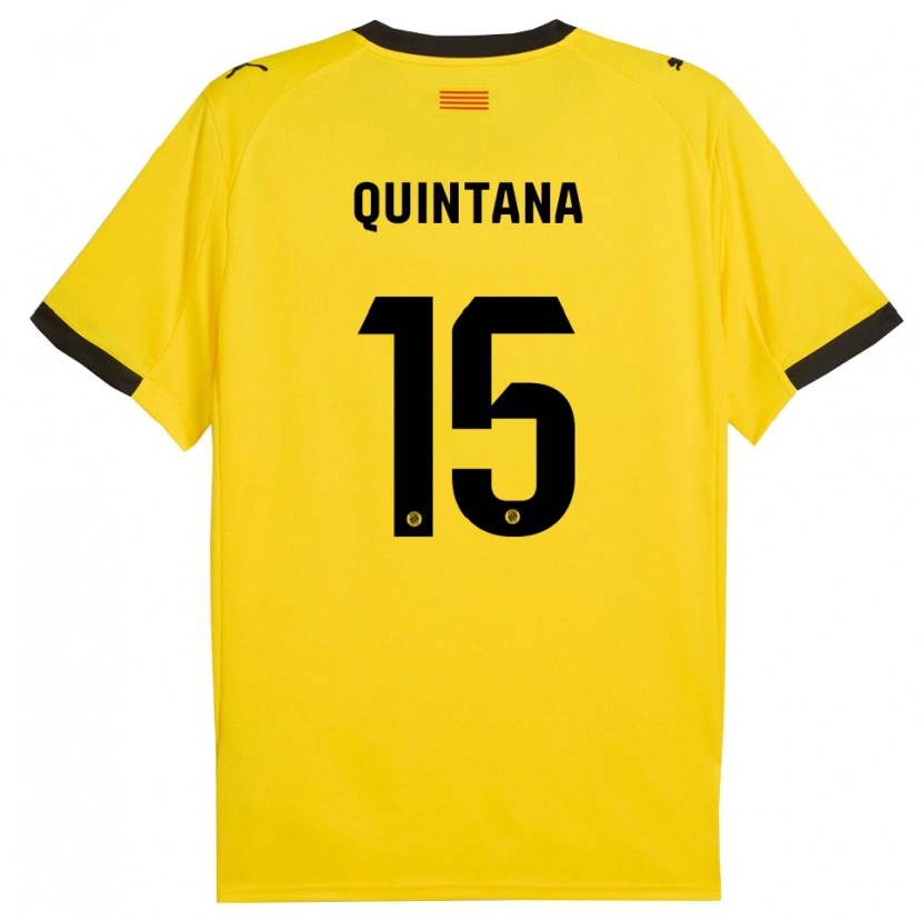Danxen Mænd Amru Quintana #15 Gul Sort Udebane Spillertrøjer 2025/26 Trøje T-Shirt