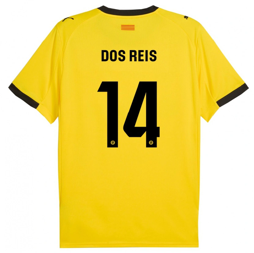 Danxen Mænd Leo Dos Reis #14 Gul Sort Udebane Spillertrøjer 2025/26 Trøje T-Shirt