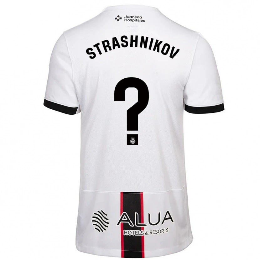 Danxen Mænd Nikolay Strashnikov #0 Hvid Sort Udebane Spillertrøjer 2025/26 Trøje T-Shirt