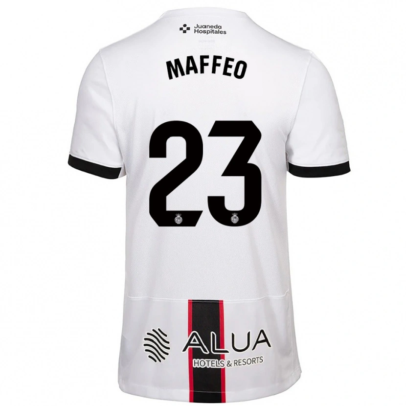 Danxen Mænd Pablo Maffeo #23 Hvid Sort Udebane Spillertrøjer 2025/26 Trøje T-Shirt