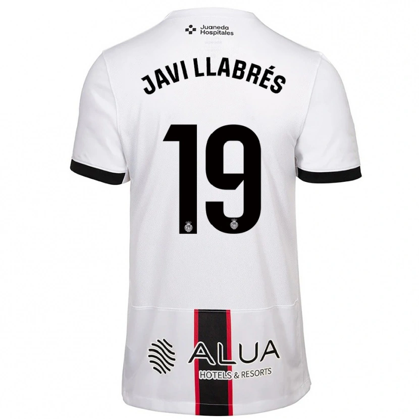 Danxen Mænd Javi Llabrés #19 Hvid Sort Udebane Spillertrøjer 2025/26 Trøje T-Shirt