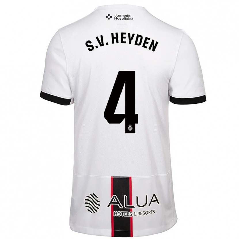 Danxen Mænd Siebe Van Der Heyden #4 Hvid Sort Udebane Spillertrøjer 2025/26 Trøje T-Shirt