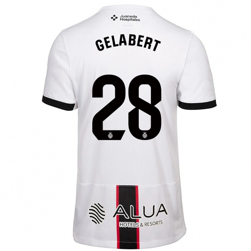 Danxen Mænd Miquel Gelabert #28 Hvid Sort Udebane Spillertrøjer 2025/26 Trøje T-Shirt