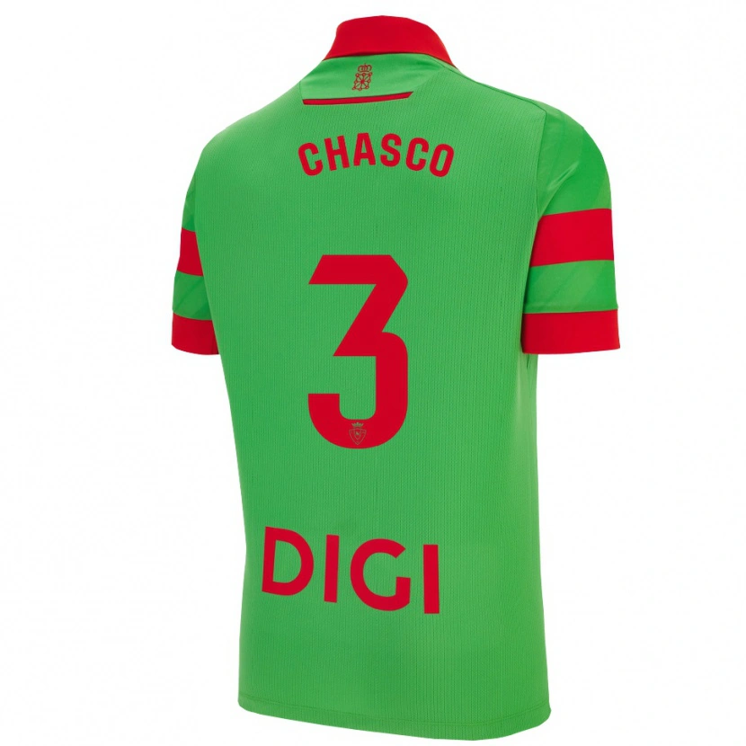 Danxen Mænd Raúl Chasco #3 Grøn Rød Udebane Spillertrøjer 2025/26 Trøje T-Shirt