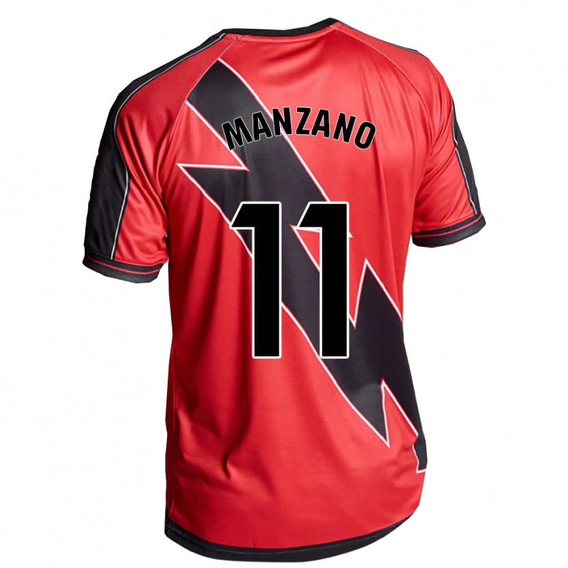 Danxen Mænd Sergio Manzano #11 Rød Sort Udebane Spillertrøjer 2025/26 Trøje T-Shirt