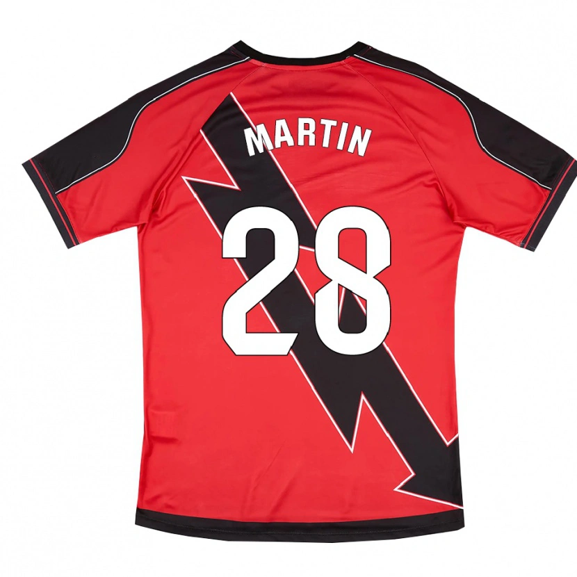 Danxen Mænd Pablo Martín #28 Rød Sort Udebane Spillertrøjer 2025/26 Trøje T-Shirt