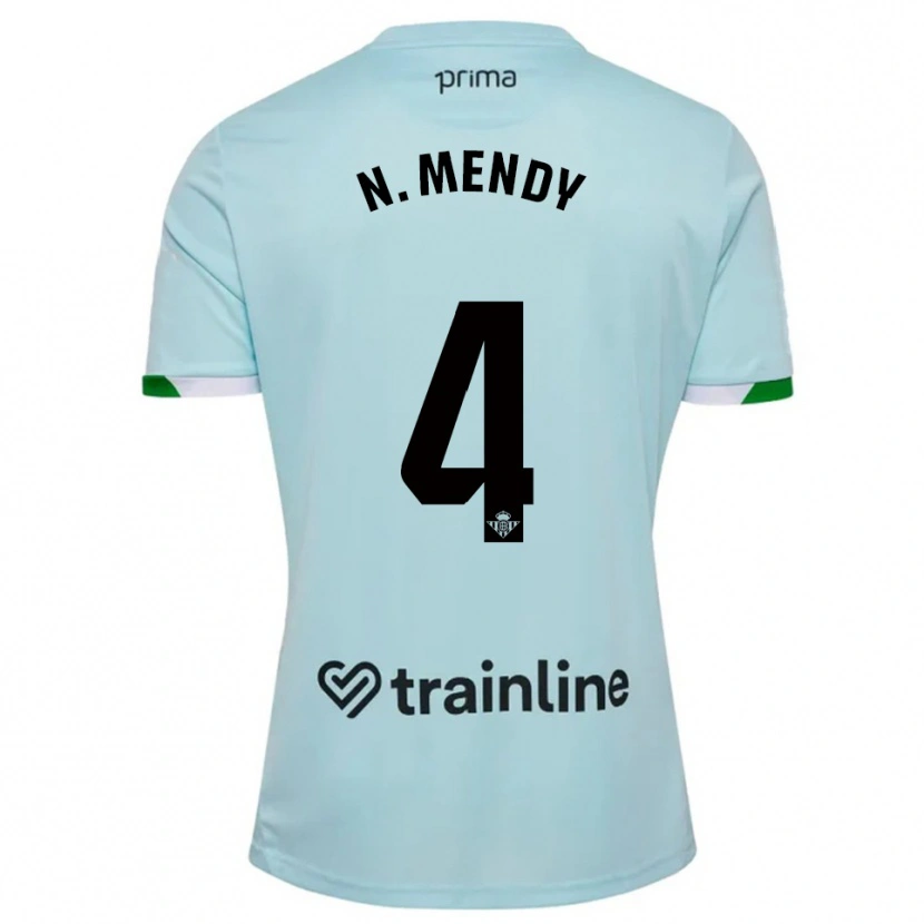 Danxen Mænd Nobel Mendy #4 Himmelblå Grøn Udebane Spillertrøjer 2025/26 Trøje T-Shirt