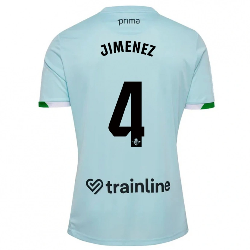 Danxen Mænd María Jiménez Gutiérrez #4 Himmelblå Grøn Udebane Spillertrøjer 2025/26 Trøje T-Shirt