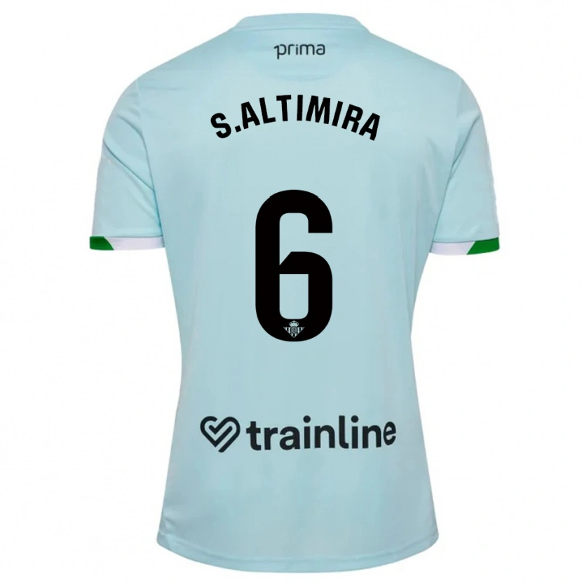 Danxen Mænd Sergi Altimira #6 Himmelblå Grøn Udebane Spillertrøjer 2025/26 Trøje T-Shirt